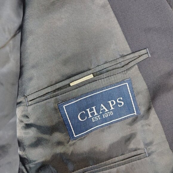 Chaps Blazer Men's 42 Long Navy 100% Wool Gold Sport Coat Suit Jacket Career NWT - Picture 7 of 16